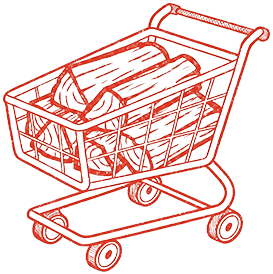 Corners Warmers Shopping Trolley with Logs